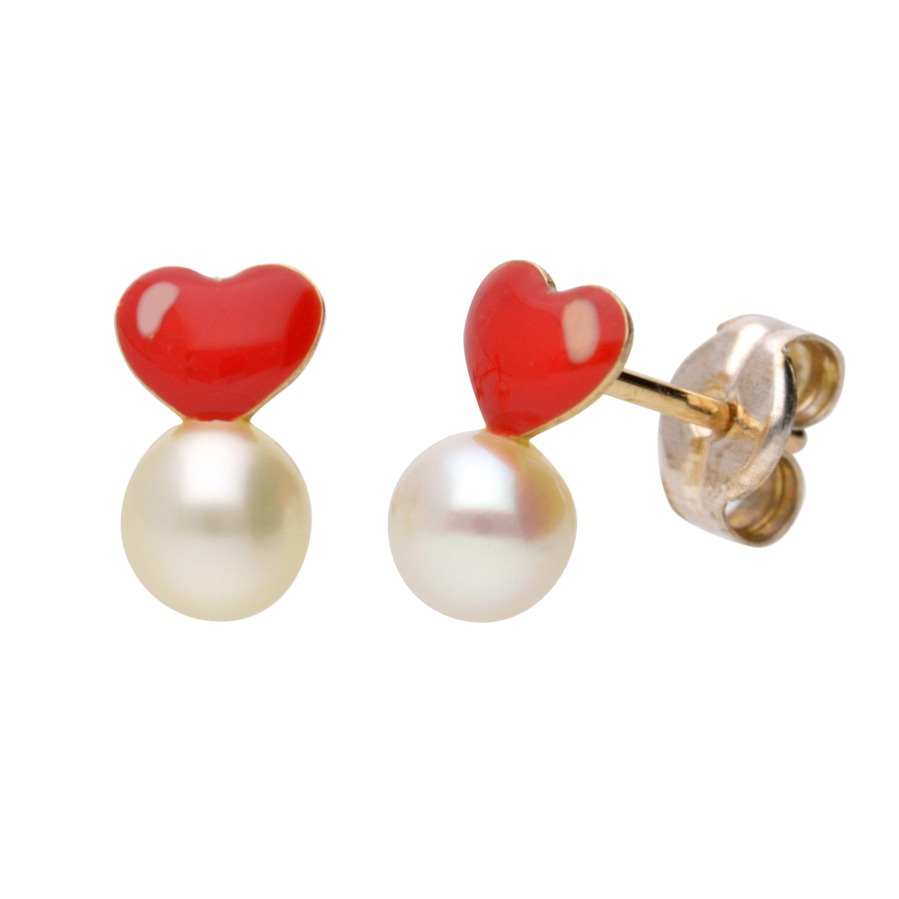Pearl and enamel earring